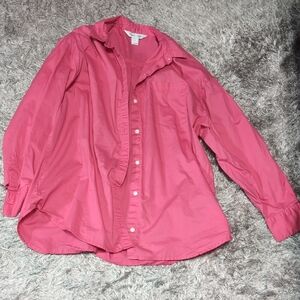 Old Navy Vibrant Pink Boyfriend Shirt